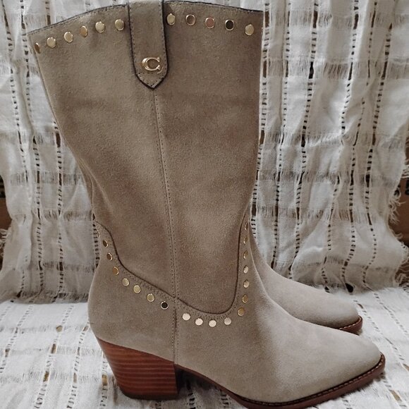 Coach Pheobe Suede Western Boho Boot Sz. 6.5 - Picture 5 of 8